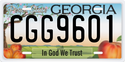 GA license plate CGG9601