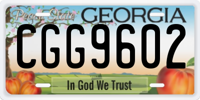 GA license plate CGG9602
