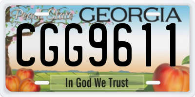 GA license plate CGG9611