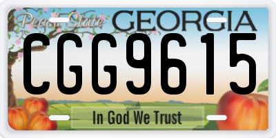 GA license plate CGG9615