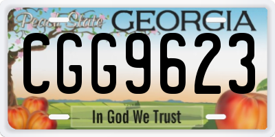 GA license plate CGG9623