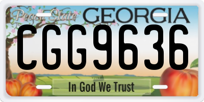 GA license plate CGG9636