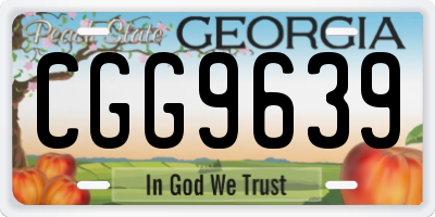 GA license plate CGG9639