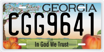 GA license plate CGG9641
