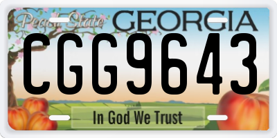 GA license plate CGG9643