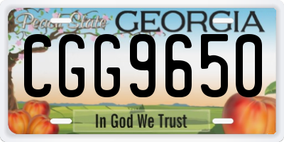 GA license plate CGG9650
