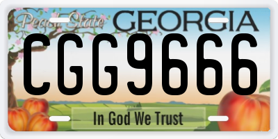 GA license plate CGG9666