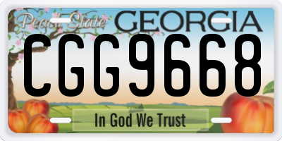 GA license plate CGG9668