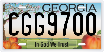 GA license plate CGG9700