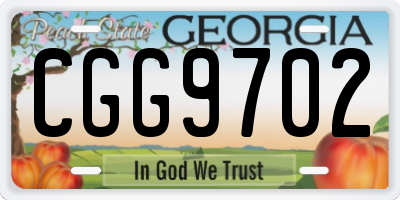 GA license plate CGG9702