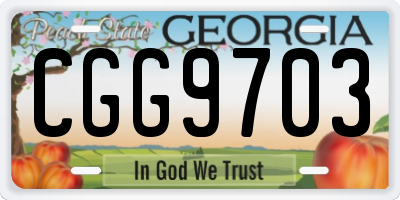 GA license plate CGG9703