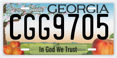 GA license plate CGG9705