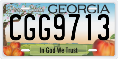 GA license plate CGG9713