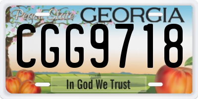 GA license plate CGG9718