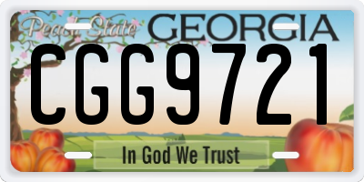 GA license plate CGG9721
