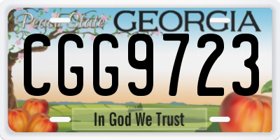 GA license plate CGG9723
