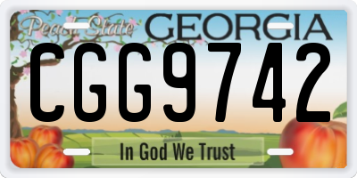 GA license plate CGG9742