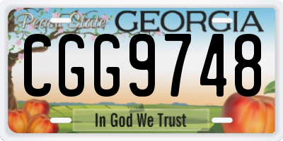GA license plate CGG9748