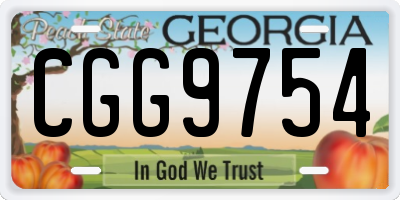 GA license plate CGG9754