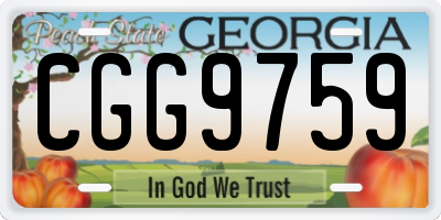GA license plate CGG9759