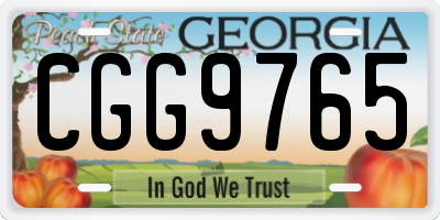 GA license plate CGG9765