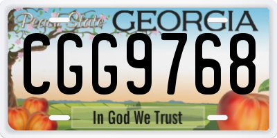 GA license plate CGG9768