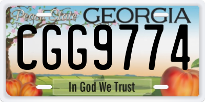 GA license plate CGG9774