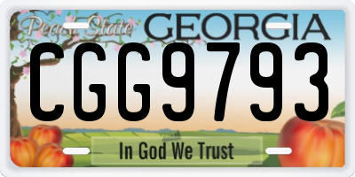 GA license plate CGG9793