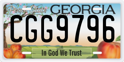 GA license plate CGG9796