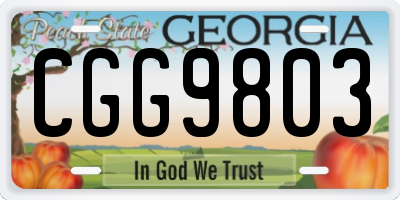 GA license plate CGG9803