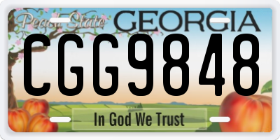 GA license plate CGG9848