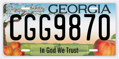 GA license plate CGG9870