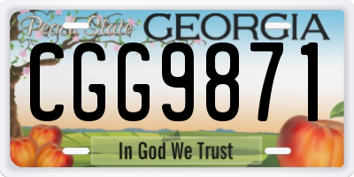 GA license plate CGG9871