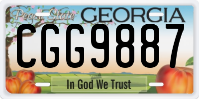 GA license plate CGG9887