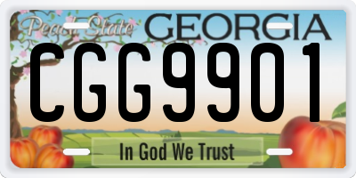 GA license plate CGG9901