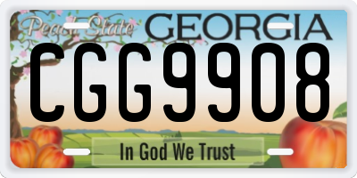 GA license plate CGG9908