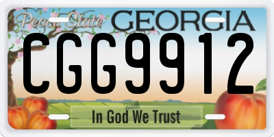 GA license plate CGG9912