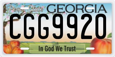 GA license plate CGG9920