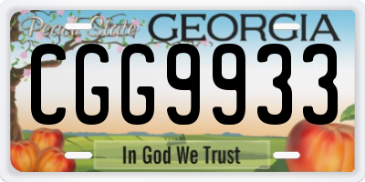 GA license plate CGG9933