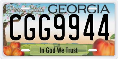 GA license plate CGG9944