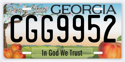 GA license plate CGG9952