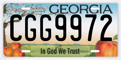 GA license plate CGG9972