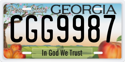 GA license plate CGG9987