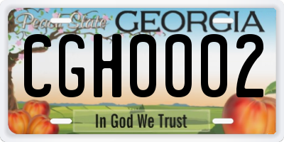 GA license plate CGH0002