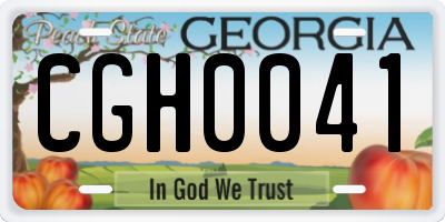 GA license plate CGH0041