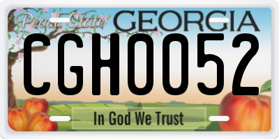 GA license plate CGH0052