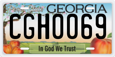 GA license plate CGH0069