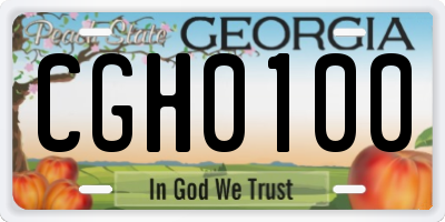 GA license plate CGH0100