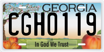 GA license plate CGH0119