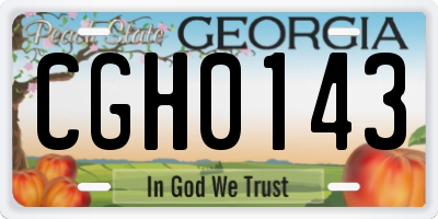 GA license plate CGH0143